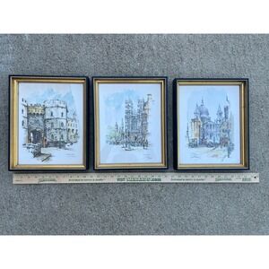 Lot Vtg St Paul cathedral Westminster Windsor Castle Jan Korthals framed Prints